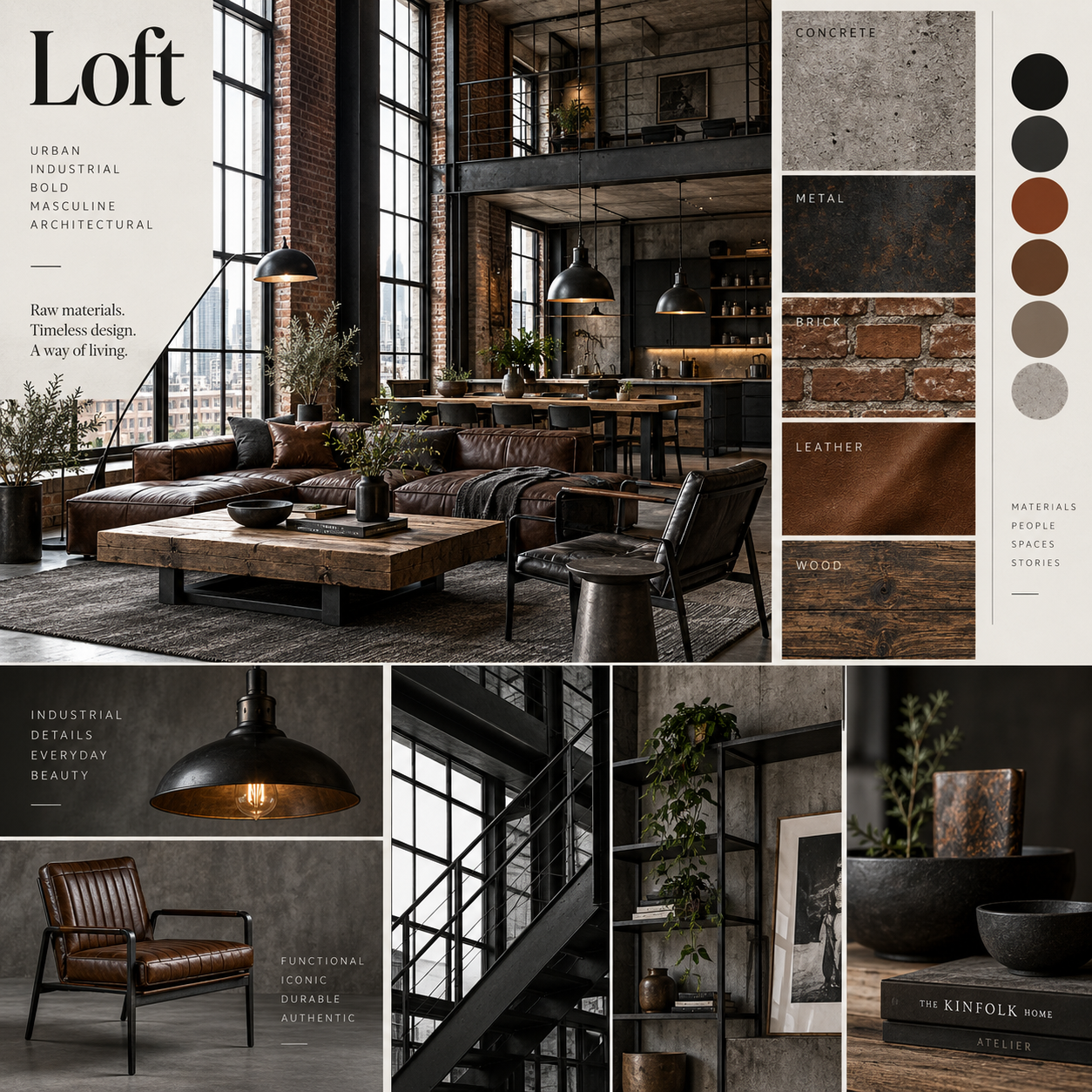 Moodboard w stylu Loft
